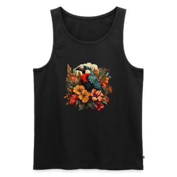 Tropical - Men's Premium Organic Tank Top - black - Front - AI Model Male 178 light (178cm)