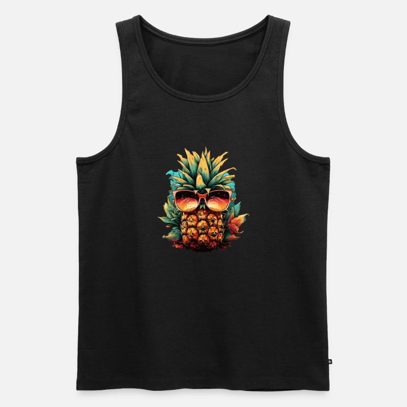 Ananas - Männer Premium Bio Tank Top - Schwarz