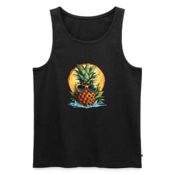 Ananas - Débardeur bio Premium Homme - noir - Devant - Michal (187cm)