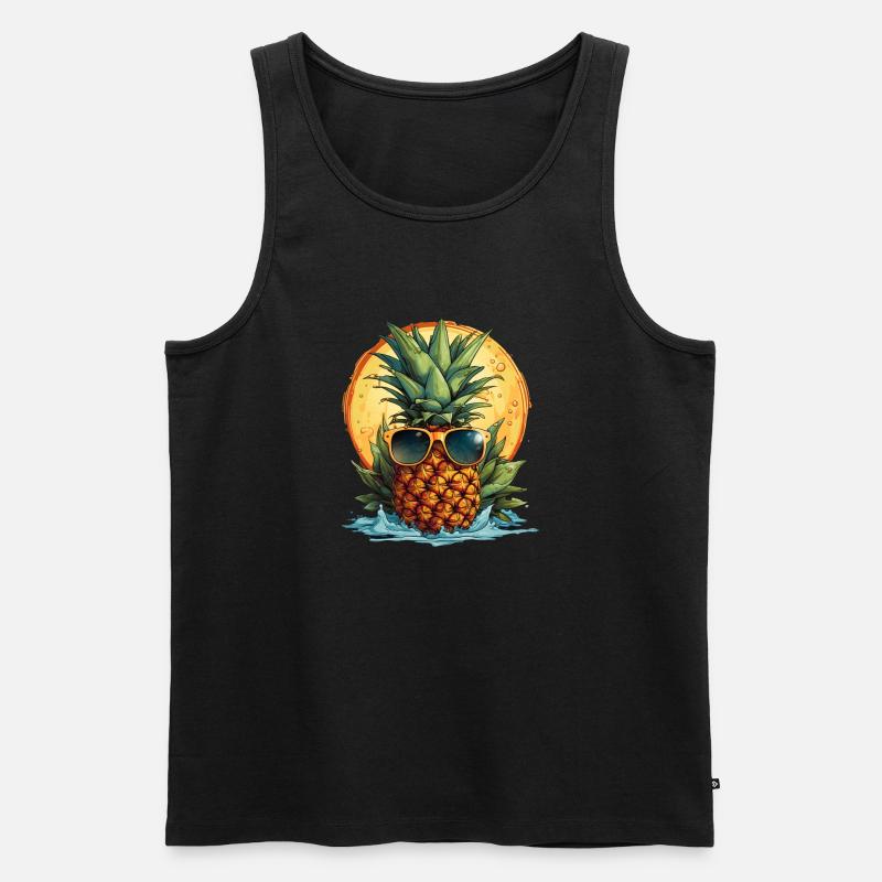 Ananas - Männer Premium Bio Tank Top - Schwarz