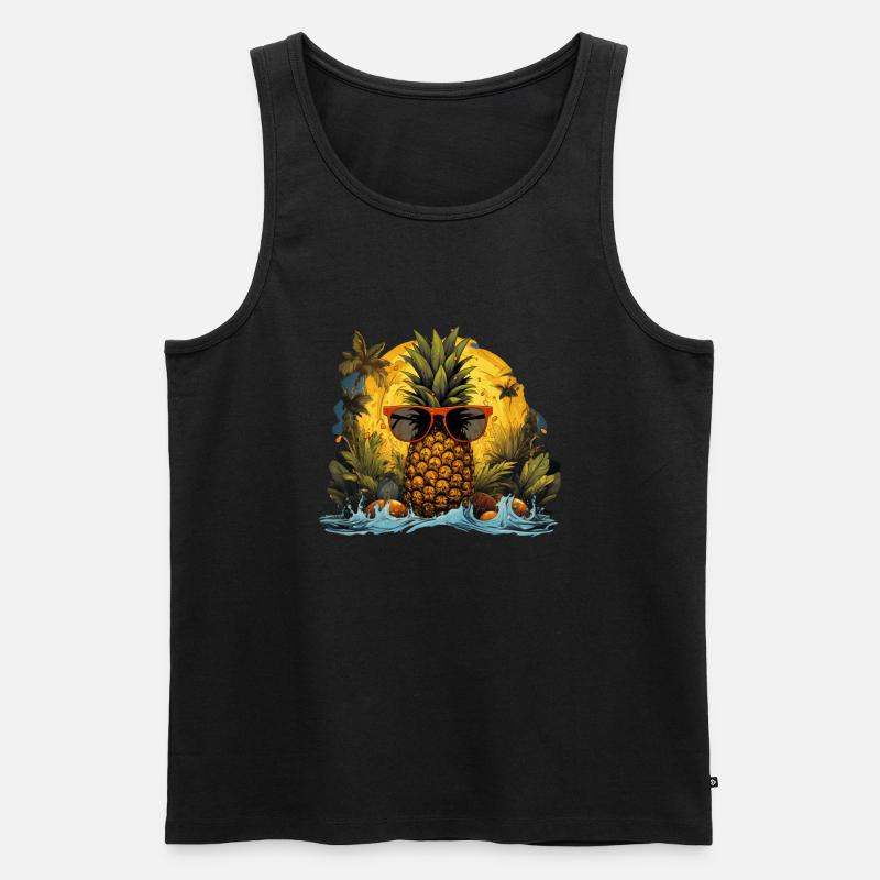Ananas - Männer Premium Bio Tank Top - Schwarz