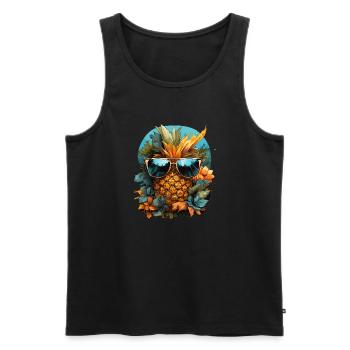 Ananas - Débardeur bio Premium Homme - noir - Devant - Michal (187cm)