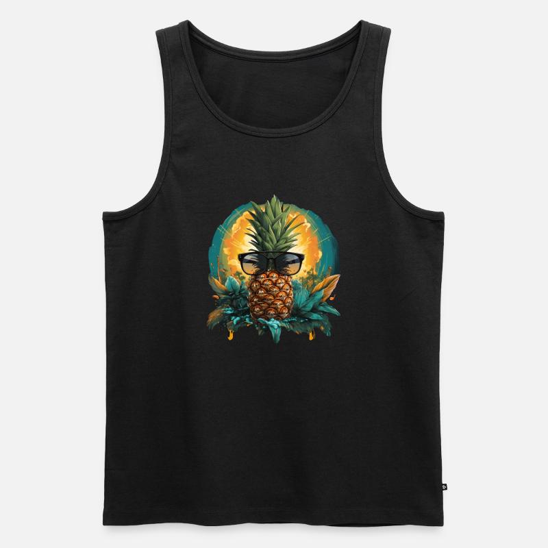 Ananas - Männer Premium Bio Tank Top - Schwarz