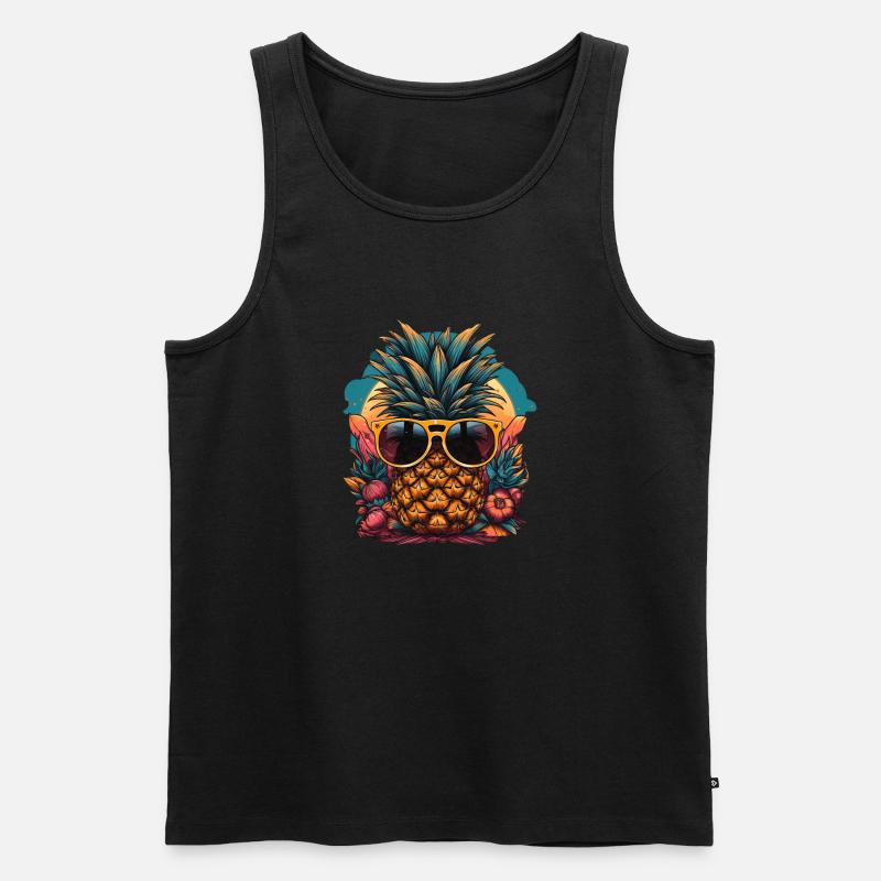 Ananas - Männer Premium Bio Tank Top - Schwarz