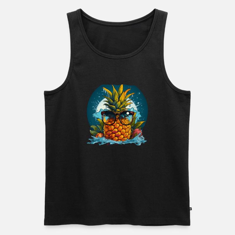 Ananas - Männer Premium Bio Tank Top - Schwarz