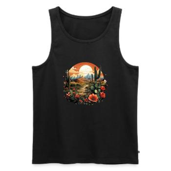 Cactus - Men's Premium Organic Tank Top - black - Front - AI Model Male 178 light (178cm)