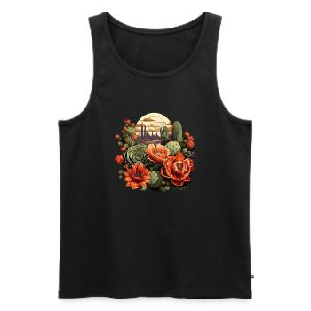 Cactus - Men's Premium Organic Tank Top - black - Front - AI Model Male 178 light (178cm)