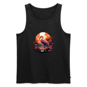 Flamingo - Männer Premium Bio Tank Top - Schwarz - Vorne - Michal (187cm)