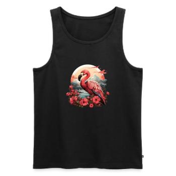 Flamingo - Männer Premium Bio Tank Top - Schwarz - Vorne - Michal (187cm)