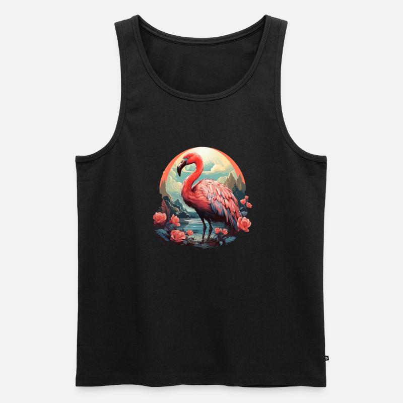 Flamingo - Männer Premium Bio Tank Top - Schwarz