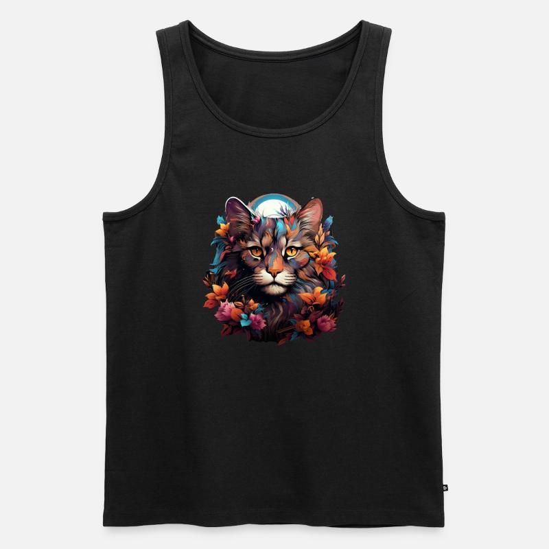 Katze - Männer Premium Bio Tank Top - Schwarz