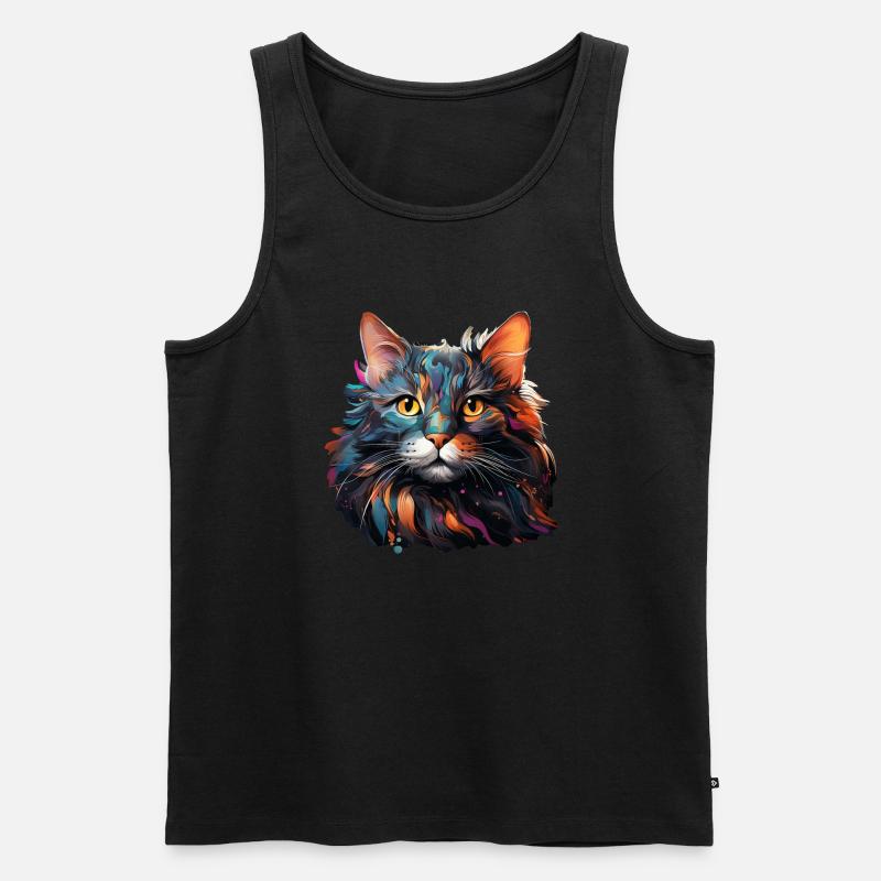 Katze - Männer Premium Bio Tank Top - Schwarz