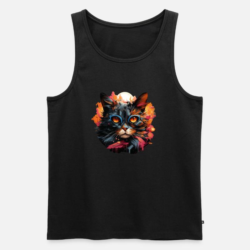 Katze - Männer Premium Bio Tank Top - Schwarz