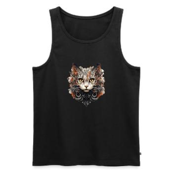 Katze - Männer Premium Bio Tank Top - Schwarz - Vorne - Michal (187cm)