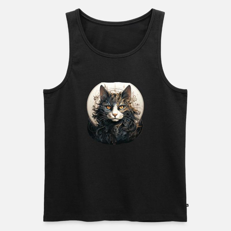 Katze - Männer Premium Bio Tank Top - Schwarz