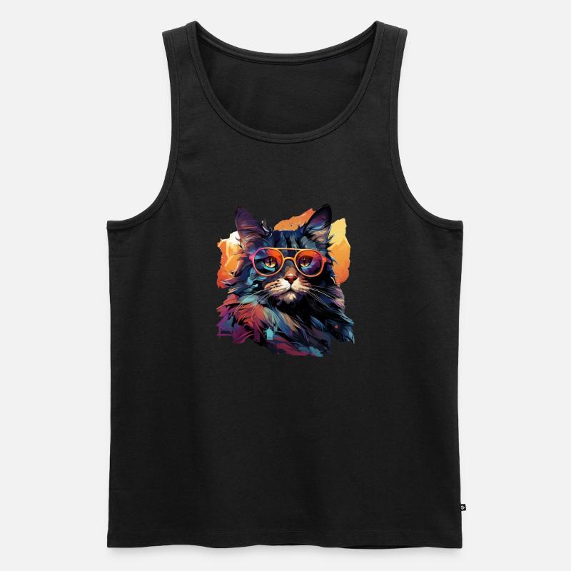 Katze - Männer Premium Bio Tank Top - Schwarz