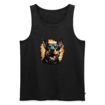 Hund - Männer Premium Bio Tank Top - Schwarz - Vorne - AI Model Male 178 light (178cm)