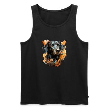 Chien - Débardeur bio Premium Homme - noir - Devant - AI Model Male 178 light (178cm)