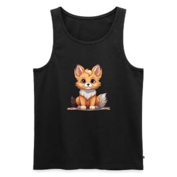 Fuchs - Kawaii Style - Männer Premium Bio Tank Top - Schwarz - Vorne - AI Model Male 178 light (178cm)