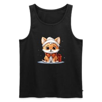 Design de Noël Renard - Style Kawaii - Débardeur bio Premium Homme - noir - Devant - Michal (187cm)