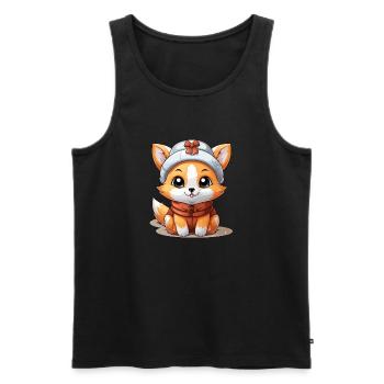 Design de Noël Renard - Style Kawaii - Débardeur bio Premium Homme - noir - Devant - Michal (187cm)