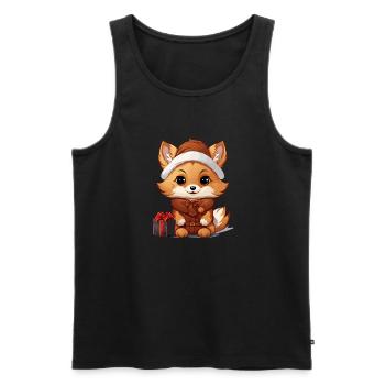 Design de Noël Renard - Style Kawaii - Débardeur bio Premium Homme - noir - Devant - Michal (187cm)
