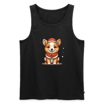 Design de Noël de chien - Style Kawaii - Débardeur bio Premium Homme - noir - Devant - Michal (187cm)