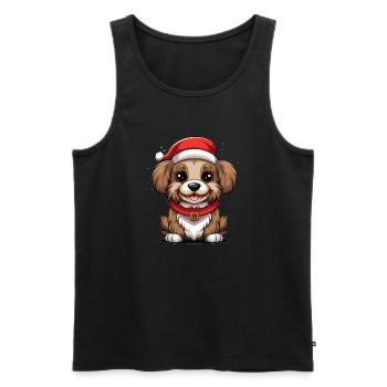 Design de Noël de chien - Style Kawaii - Débardeur bio Premium Homme - noir - Devant - Michal (187cm)
