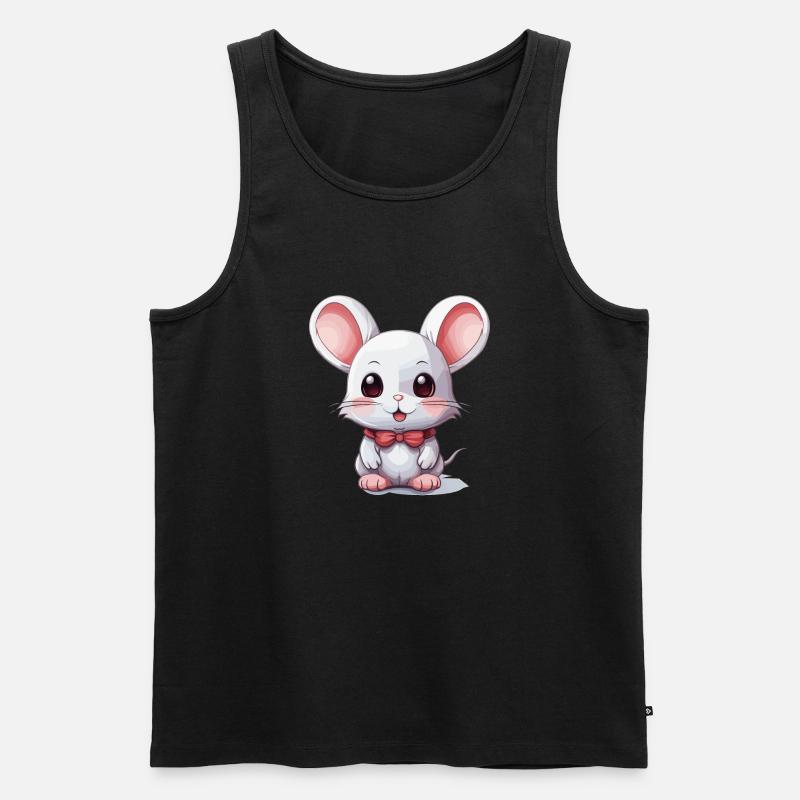 Maus - Kawaii Style - Männer Premium Bio Tank Top - Schwarz