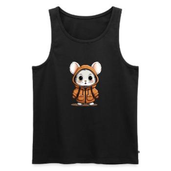 Souris - Style Kawaii - Débardeur bio Premium Homme - noir - Devant - Michal (187cm)