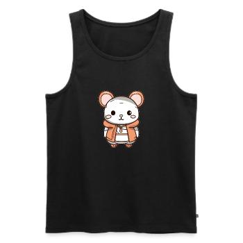 Souris - Style Kawaii - Débardeur bio Premium Homme - noir - Devant - Michal (187cm)