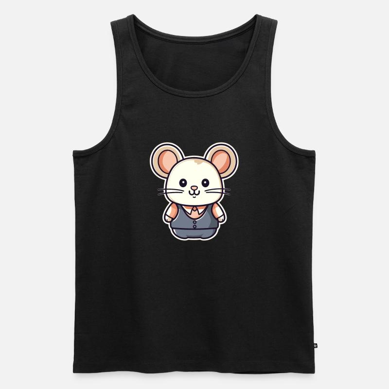 Maus - Kawaii Style - Männer Premium Bio Tank Top - Schwarz