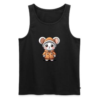 Maus Weihnachts Design - Kawaii Style - Männer Premium Bio Tank Top - Schwarz - Vorne - Michal (187cm)