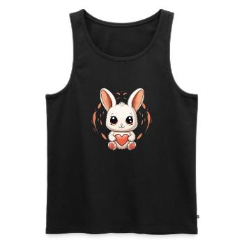 Lapin - Style Kawaii - Débardeur bio Premium Homme - noir - Devant - Michal (187cm)