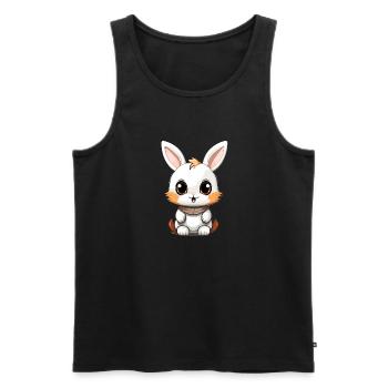 Lapin - Style Kawaii - Débardeur bio Premium Homme - noir - Devant - Michal (187cm)