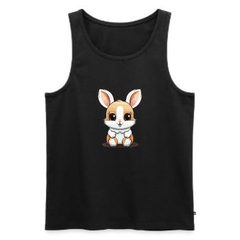 Lapin - Style Kawaii - Débardeur bio Premium Homme - noir - Devant - Michal (187cm)