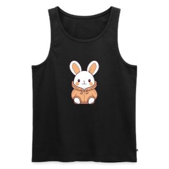 Lapin - Style Kawaii - Débardeur bio Premium Homme - noir - Devant - Michal (187cm)