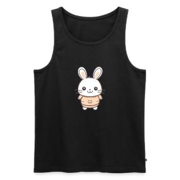 Lapin - Style Kawaii - Débardeur bio Premium Homme - noir - Devant - Michal (187cm)