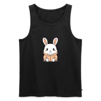 Lapin - Style Kawaii - Débardeur bio Premium Homme - noir - Devant - Michal (187cm)