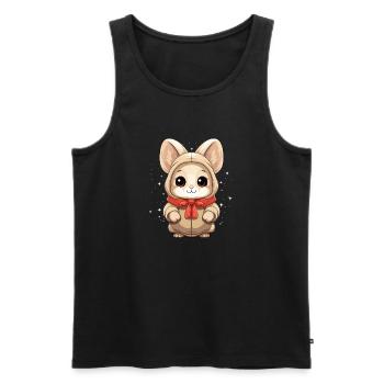Design de Noël lapin - Style Kawaii - Débardeur bio Premium Homme - noir - Devant - Michal (187cm)