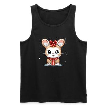 Design de Noël lapin - Style Kawaii - Débardeur bio Premium Homme - noir - Devant - Michal (187cm)