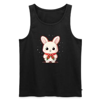 Design de Noël lapin - Style Kawaii - Débardeur bio Premium Homme - noir - Devant - Michal (187cm)