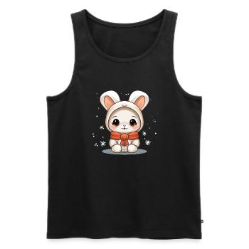 Design de Noël lapin - Style Kawaii - Débardeur bio Premium Homme - noir - Devant - Michal (187cm)