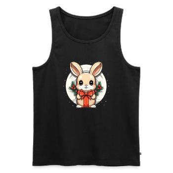 Design de Noël lapin - Style Kawaii - Débardeur bio Premium Homme - noir - Devant - Michal (187cm)
