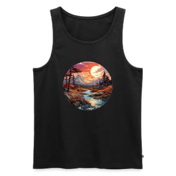 Landscape - Illustration - Men's Premium Organic Tank Top - black - Front - Michal (187cm)