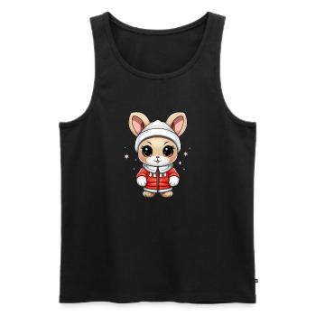 Design de Noël lapin - Style Kawaii - Débardeur bio Premium Homme - noir - Devant - Michal (187cm)