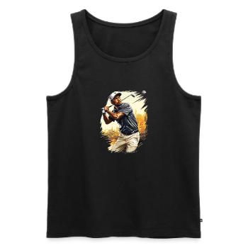 Golf Spieler - Illustration - Männer Premium Bio Tank Top - Schwarz - Vorne - AI Model Male 178 light (178cm)