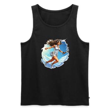 Joueur de tennis - illustration - Débardeur bio Premium Homme - noir - Devant - Michal (187cm)