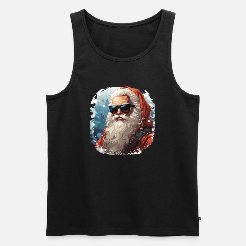 Weihnachtsmann - Illustration - Männer Premium Bio Tank Top - Schwarz