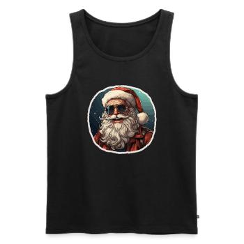 Santa Claus - illustration - Men's Premium Organic Tank Top - black - Front - Michal (187cm)